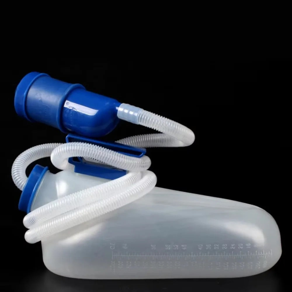 Portable Large Capacity Urine Catcher – 2000ML Urinal for Elderly Patients, Bedridden Individuals, with Lid & Tube for Emergency Use