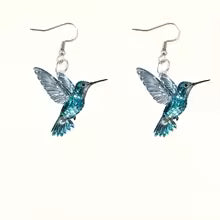 Acrylic Hummingbird Drop Earrings for Women