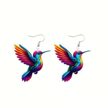 Acrylic Hummingbird Drop Earrings for Women