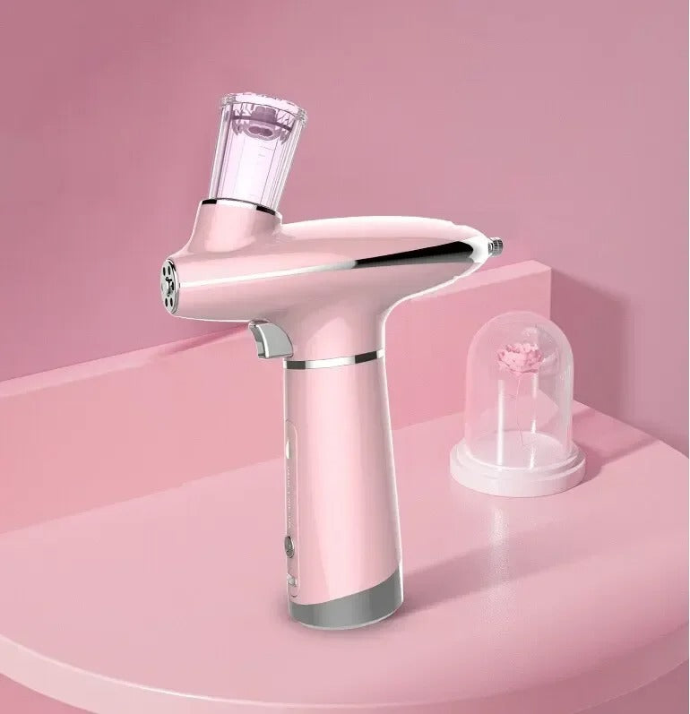 Portable Airbrush Water Nebulizer – Skin Rejuvenation with Red & Blue Light Therapy and Oxygen Injector for Facial Beauty