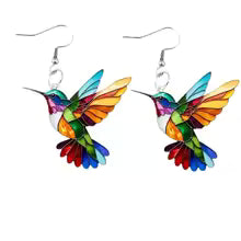 Acrylic Hummingbird Drop Earrings for Women